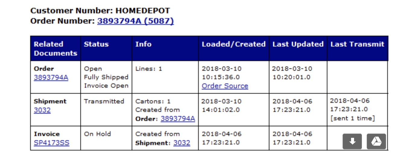 eZCom's Lingo software order history function