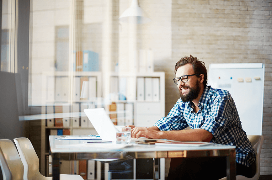 Man working on laptop