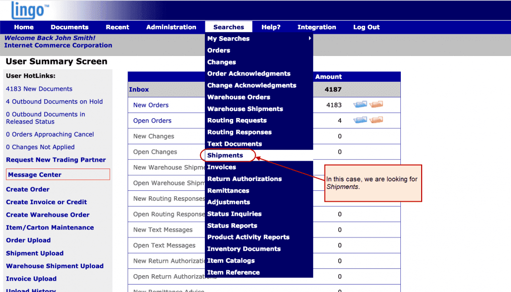 eZCom's Lingo software search function