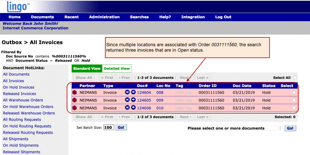 eZCom's Lingo software search function