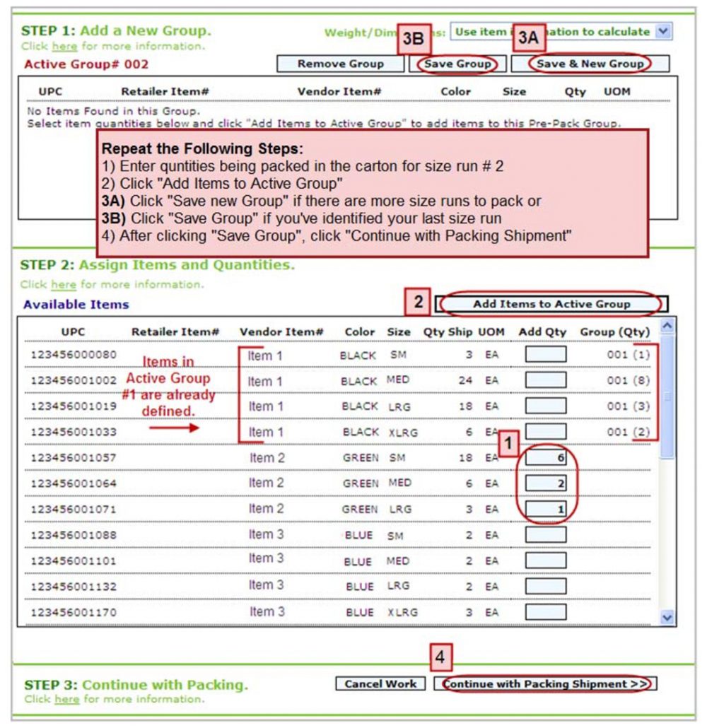 eZCom's Lingo software pre pack function