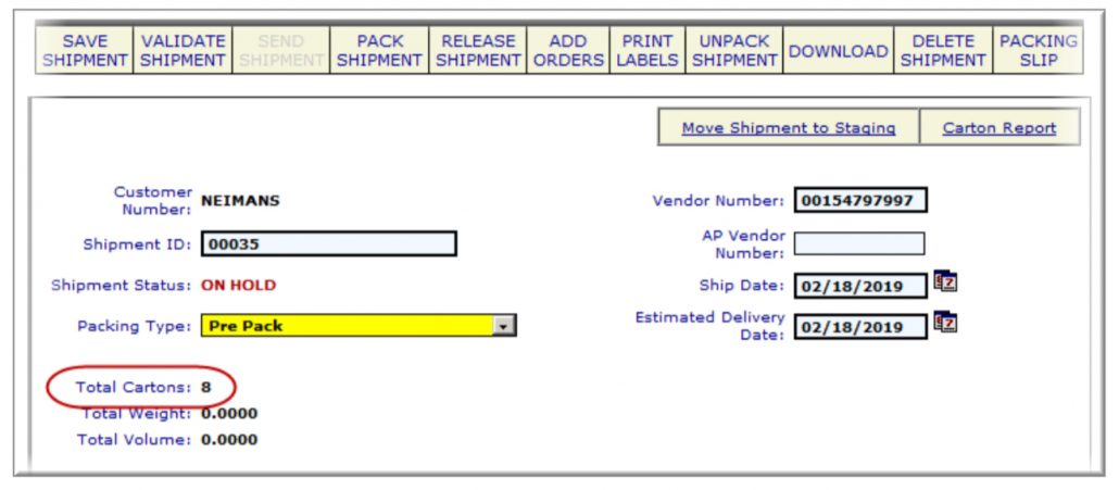 eZCom's Lingo software pre pack function