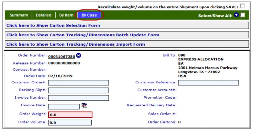 eZCom's Lingo software pre pack function