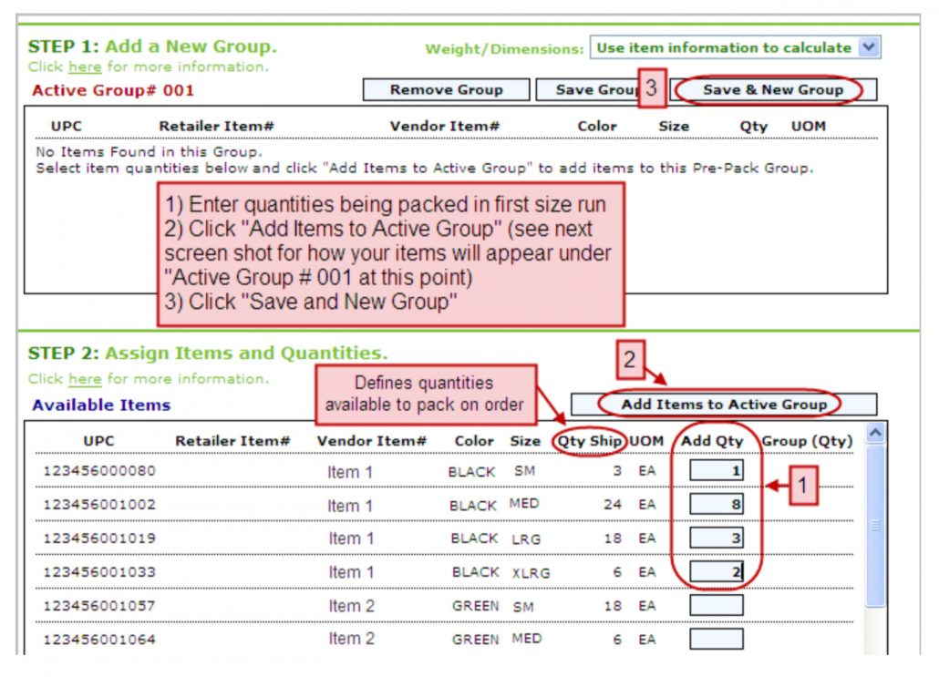 eZCom's Lingo software pre pack function