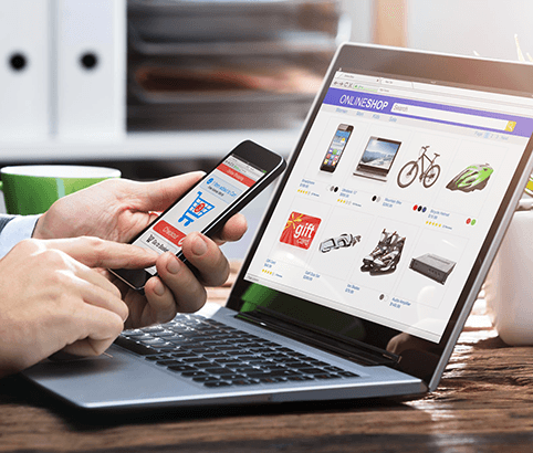 eCommerce store on computer and mobile